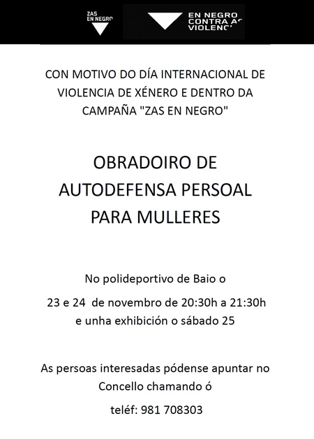Obradoiro defensa pesoal para mulleres