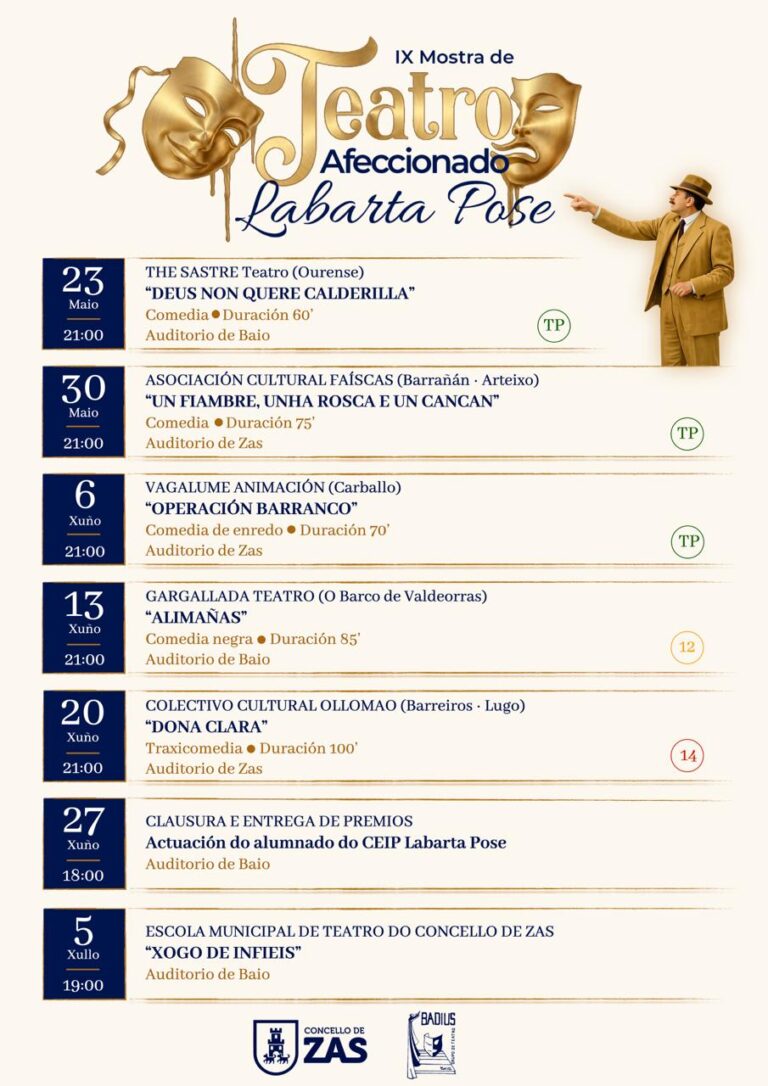 CARTEL ZAS Zas presenta o cartel oficial da IX Mostra de Teatro Afeccionado Labarta Pose