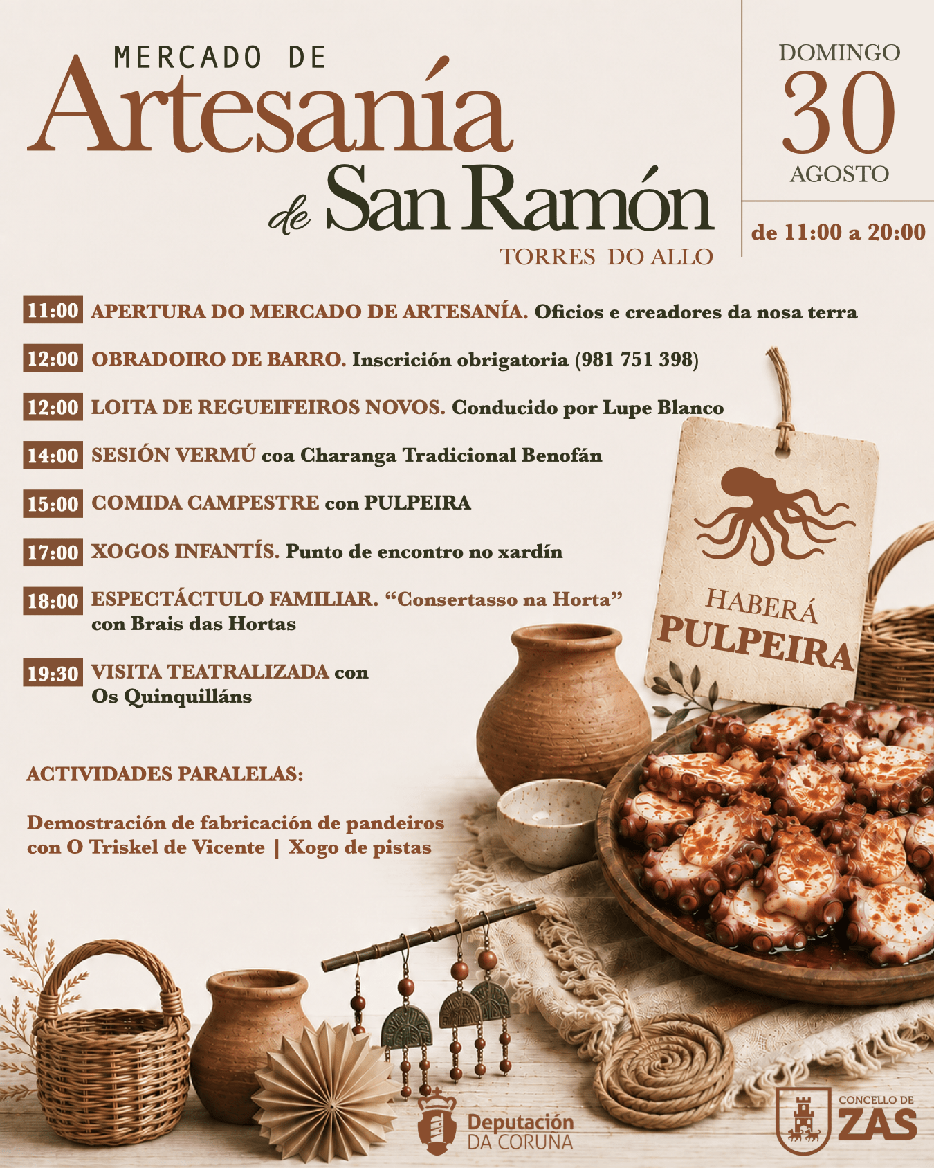 CARTAZ ZAS Zas converte as Torres do Allo nun escaparate da artesanía galega cunha vintena de postos no San Ramón