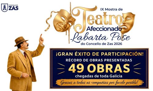 CARTEL ZAS A IX Mostra de Teatro Afeccionado Labarta Pose bate récords con 49 propostas presentadas