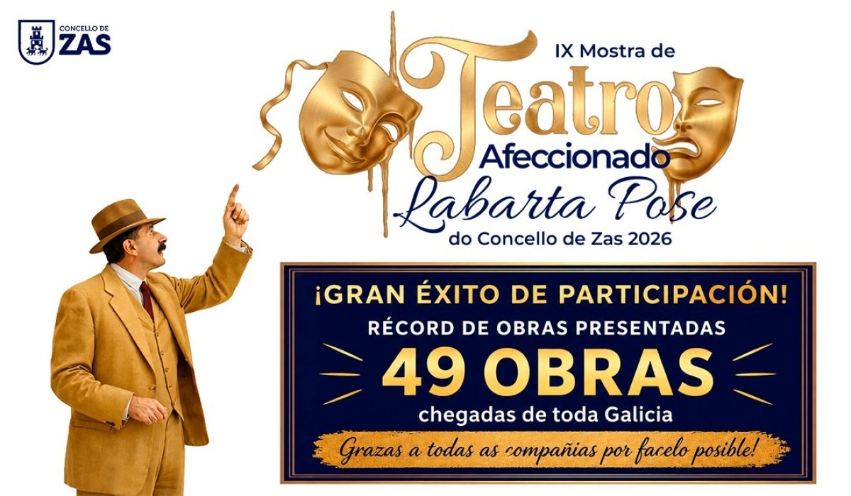 CARTEL ZAS A IX Mostra de Teatro Afeccionado Labarta Pose bate récords con 49 propostas presentadas