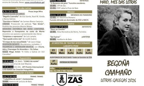 CARTEL ZAS O Concello de Zas conmemora o Día das Letras Galegas cun amplo calendario de actividades culturais
