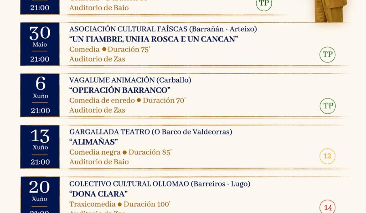 CARTEL ZAS Zas presenta o cartel oficial da IX Mostra de Teatro Afeccionado Labarta Pose